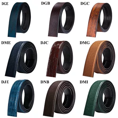 UK Mens Belts Genuine Leather Black Green Brown Ratchet Replacement Belt Jeans • £13.99