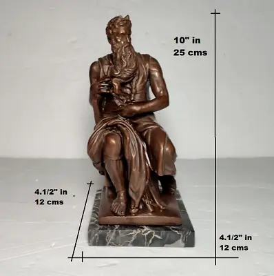 Vintage Moses Commandments Antique Bronze Statue Sculpture. Signed ALVA Rep 1969 • $259