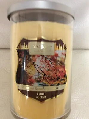 Yankee Candle Sunlit Autumn Large Tumbler 22oz 2 Wick NEW!  Sandalwood Ceedar • £34.98