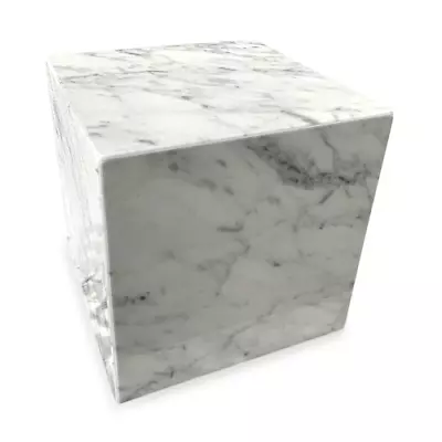 Cube White Marble Carrara Sculpture Art Marble Cube Art Scultpture 3 7/8x3 7/8in • $117.82