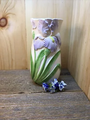 Mary Ann Baker Purple Iris Flower Vase Floral • $24.99