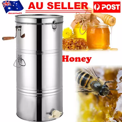 Honey Extractor Stainless Steel 2-Frame Manual Beekeeper Beehive Bee Separator • $133