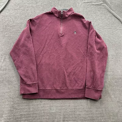 Polo Ralph Lauren Quarter Zip Sweater Men XL Burgundy Cotton Preppy Golfing. • $19.99