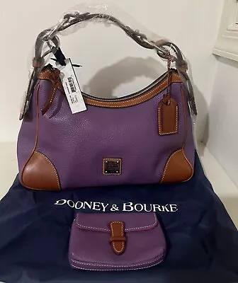 NWT Dooney And Bourke Harrison Hobo In Purple Pebbled Leather • $160