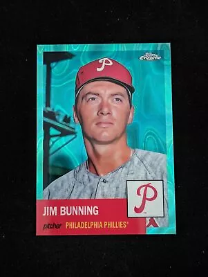 2022 Topps Chrome Platinum #415 Jim Bunning Aqua Lava Refractor #/299 • $0.99