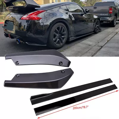 For Nissan 350Z 370Z 78.7  Side Skirt Splitter Lip + Rear Bumper Lip Diffuser • $134.15