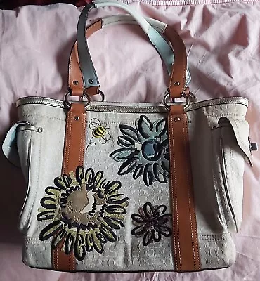 Coach Signature BEE FLOWER Handbag Tote F10870 • $129.85