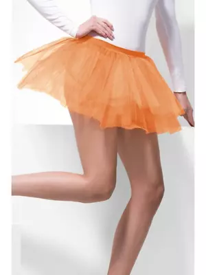 Neon Orange Tutu Underskirt 80s Rave Halloween Fancy Dress Costume Accessory • $9.95