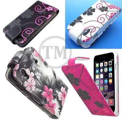 £2.95 • Buy Floral Flower Butterfly Pattern Flip Leather Case Cover Pouch For Various Makes