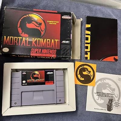 Mortal Kombat Competition Edition (Super Nintendo 1993) Box And Game NO MANUAL • $50