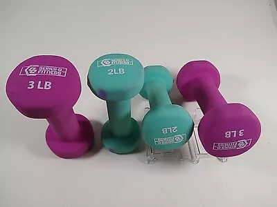 (4) Series 8 Fitness 3lb & 2lb Dumbbells Soft Touch See Pics FREE SHIPPING!  • $19.75