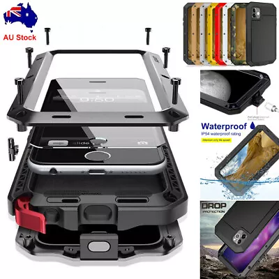 For IPhone 13 11 12 Pro XS Max XR X 7 8 6s Case Aluminum Shockproof HEAVY Cover • $19.90