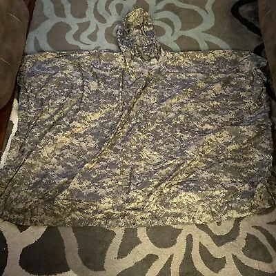 USGI US Military Army ACU Digital Camo UCP Rain Wet Weather Poncho. • $100