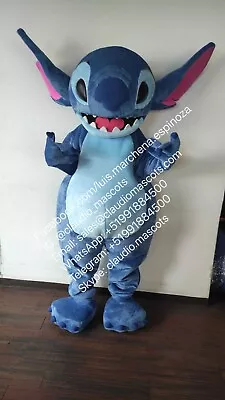 Blue Alien Stich Mascot Costume Mascotte Cosplay Halloween Claudio MASCOTS 1 • $299.99