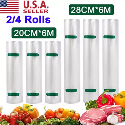 2/4 Rolls Food Vacuum Sealer Bags 8 X20' / 11 X20' Vaccum Saver Storage Seal Bag • $17.85