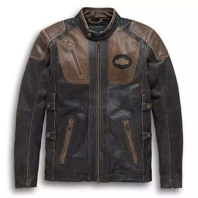 Men's Tripple Vent System Distressed Brown Harley Davidson Biker Leather Jacket • $239