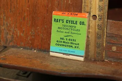 Vintage Safety Matches Matchbook Triumph Motorcycles Ray's Cycle Covington KY • $20