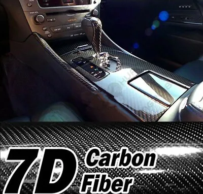 45*150cm 7D Premium Hi Gloss Black Carbon Fiber Vinyl Wrap Bubble Free Releas • $26.31