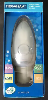 Megaman Candle B22 7w 2700k Warm White Energy Saving Ultra Compact Candle Bulb • £7.99