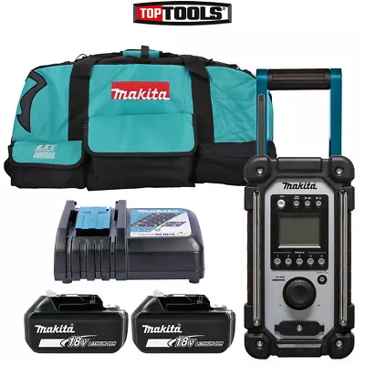 Makita DMR116 18V Li-Ion LXT Jobsite Radio With 2 X 6Ah Batteries Charger & Bag • £331.71