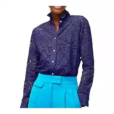 J. Crew Button Up Shirt In Embroidered Eyelet W/ Matching Cami Womens Size 6 • $39.98