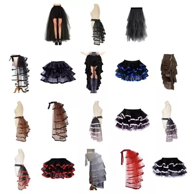 Womens Tulle Tutu Bustle Skirts Steampunk Victorian Tutu Skirt Tie-on Underskirt • $18.41