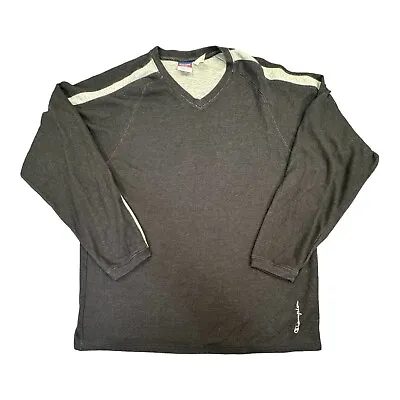 Champion Thermal Mens XXL Gray  Winter Base Layer V-Neck Long Sleeve Outdoor • $15.95