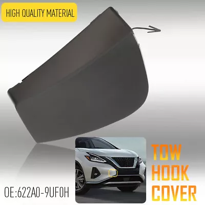 Front Bumper Tow Hook Eye Cover Black For 2019-2023 Nissan Murano 622A0-9UF0H • $13.99