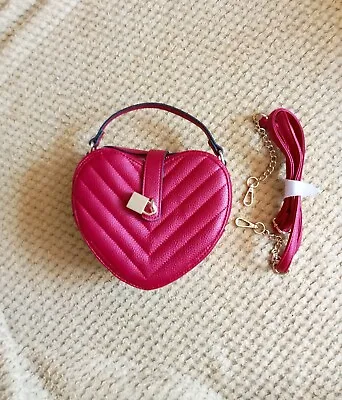 £8.99 • Buy Ladies Girls Red Claire's Accessories Shoulder Party Emo Love Heart Funky Bag 