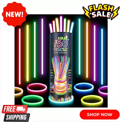 150 PCS 8  Glow Sticks Bulk Party Favors - 8 Neon Colors For Birthday And Party • $15.89