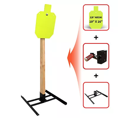 Target System - AR500 Steel Shooting Target 3/8  Thick With 2x4 Target Stand Kit • $112.99