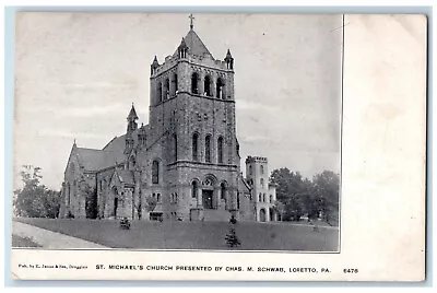 C1910 St. Michael's Church Presented By Chas M Schwab Loretto PA Postcard • $14.98