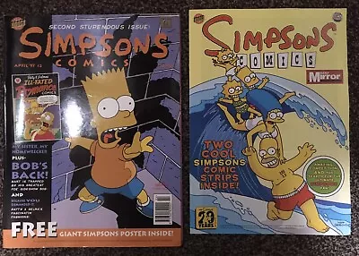 Simpsons Comics #2 - April 1997 + Daily Mirror Supplement ~ Mint Incl. Poster • £12