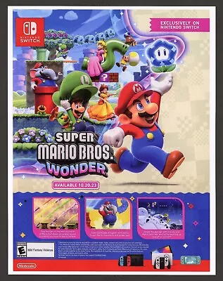 Super Mario Bros Wonder Nintendo Switch Game 2023 Promo Ad Wall Art Print Poster • $14.95