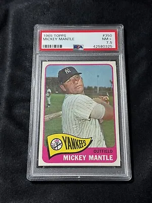 PSA 7.5 Mickey Mantle 1965 Topps #350 New York Yankees  VERY HIGH-END PSA GRADE • $4950
