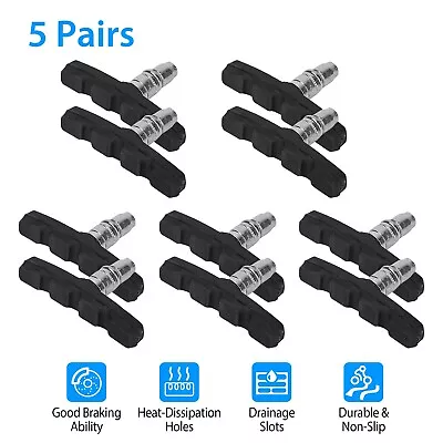 10Pcs Bicycle Brake Pads Shoes 70mm Non-Slip For Mountain Road Bike Brake Blocks • $13.38