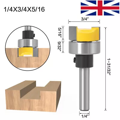 £6.96 • Buy 1/4 Inch Shank Hinge Mortise Template Router Bit Woodworking Milling Cutter UK