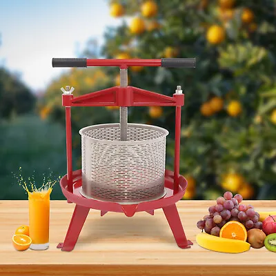 $147 • Buy Fruit Wine Press 2.4 Gallon/ 9L Stainless Basket Cider Press Apple Berries Press
