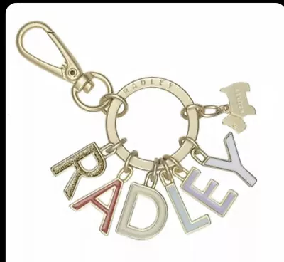 £19.99 • Buy Radley Keyring Gold Tone Multi Colour Metal/enamel Letters Bag Charm Key Ring
