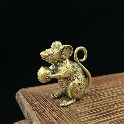 Solid Brass Mouse Statue Animal Ornament Toys Home Desktop Decoration Pendant* • $8.78