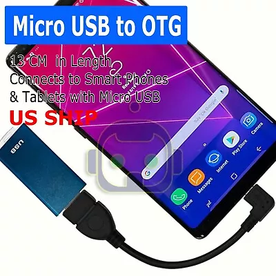 Durable Micro 90º USB OTG Host Cable Adapter Male 2.0 Female For Android Tablet • $2.95