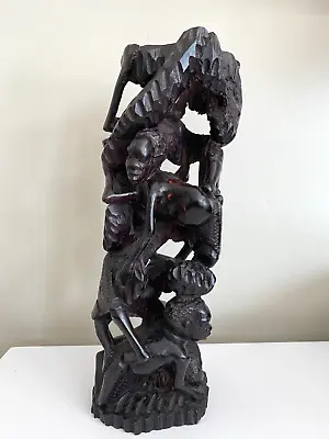 African Makonde Tree Of Life | African Mask Wood Carving | African Art Ebony • $125