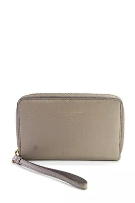 Marc Jacobs Womens Zip Top Solid Leather Bifold Wallet Gray • $34.81