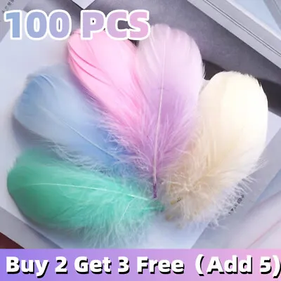 100PCS Fluffy Swan Feathers Card Making Crafts&Bubble Balloon Xmas Gift Deccor • £3.63