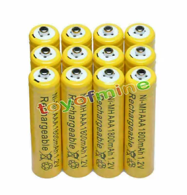 12 Pcs AAA 1800mAh Ni-MH Rechargeable Battery • $14.96