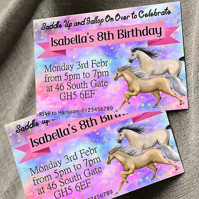 10 Personalised Horse Riding  Birthday Party Invitations Girls Invites A6 • £4.40