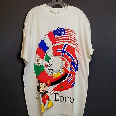 Vintage Mickey Mouse Epcot Flag Shirt New Unused Original Tag WDW Size XL Disney • $59.99