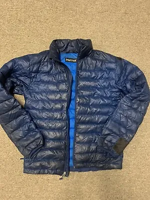 Men’s Marmot Small Down Puff Blue Jacket • $29.99