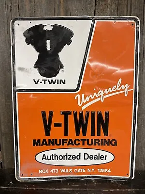 $195 • Buy Vintage Embossed V-Twin Harley Davidson Motorcycle Engine Advertising Sign