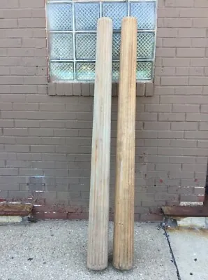 $350 • Buy Antique Two Large Oak Fluted Porch Columns 65  Tall LOCAL PICK-UP CHICAGO